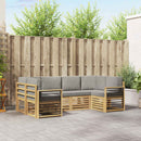 Sektionalsofa sæt 6 pcs Hvid og lysegrå 245 x 128,5 x 73 cm
