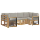 Sektionalsofa sæt 6 pcs Hvid og lysegrå 245 x 128,5 x 73 cm