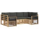 Sektionalsofa sæt 6 pcs Hvid og antracit 245 x 128,5 x 73 cm