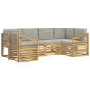 Sektionalsofa sæt 6 pcs Hvid og lysegrå 245 x 126,5 x 73 cm