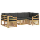 Sektionalsofa sæt 6 pcs Hvid og antracit 245 x 126,5 x 73 cm
