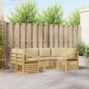 Sektionalsofa sæt 6 pcs Hvid og Beige 245 x 126,5 x 73 cm