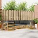 Sektionalsofa sæt 7 pcs Hvid og antracit 304 x 126,5 x 73 cm