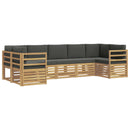 Sektionalsofa sæt 7 pcs Hvid og antracit 304 x 126,5 x 73 cm