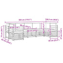 Sektionalsofa sæt 7 pcs Hvid og Beige 304 x 126,5 x 73 cm