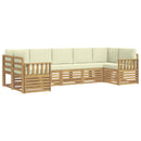 Udendørs sofagruppe 6 pcs Hvid og creme 304 x 128,5 x 73 cm