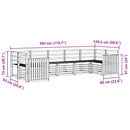 Udendørs sofagruppe 7 pcs Hvid 304 x 128,5 x 73 cm