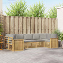 Udendørs sofagruppe 7 pcs Hvid og lysegrå 304 x 128,5 x 73 cm