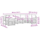 Udendørs sofagruppe 7 pcs Hvid og lysegrå 304 x 130,5 x 73 cm