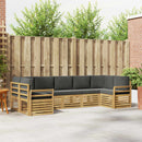 Udendørs sofagruppe 7 pcs Hvid og antracit 304 x 130,5 x 73 cm