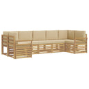 Udendørs sofagruppe 7 pcs Hvid og Beige 304 x 130,5 x 73 cm