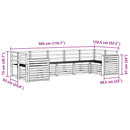 Udendørs sofagruppe 7 pcs Hvid 304 x 132,5 x 73 cm