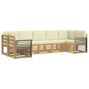 Sektionalsofa sæt med pude 7 pcs Hvid og cremefarvet Polyester