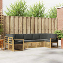 Sektionalsofa sæt 7 pcs Hvid og antracit 304 x 128,5 x 73 cm