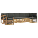 Sektionalsofa sæt 7 pcs Hvid og antracit 304 x 128,5 x 73 cm