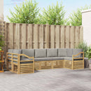 Sektionalsofa sæt 7 pcs Hvid og lysegrå 304 x 126,5 x 73 cm