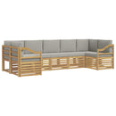 Sektionalsofa sæt 7 pcs Hvid og lysegrå 304 x 126,5 x 73 cm