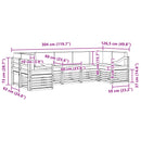 Sektionalsofa sæt 7 pcs Hvid og lysegrå 304 x 126,5 x 73 cm