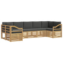 Sektionalsofa sæt 7 pcs Hvid og antracit 304 x 126,5 x 73 cm