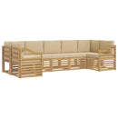 Sektionalsofa sæt 7 pcs Hvid og Beige 304 x 126,5 x 73 cm