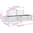 Udendørs sofagruppe 3 Stk Hvid 182,5 x 63 x 73 cm