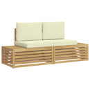 Udendørs sofagruppe med pude Hvid 182,5 x 63 x 73 cm Polyester