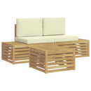 Udendørs sofagruppe med pude Hvid 59 x 59 x 37 cm Polyester