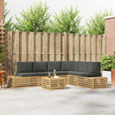 7 pcs Udendørs sofagruppe Polyester Hvid og antracit