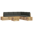 7 pcs Udendørs sofagruppe Polyester Hvid og antracit