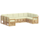 Udendørs sofagruppe 7 pcs Hvid og creme 304 x 128,5 x 73 cm