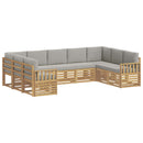 Udendørs sofagruppe 7 pcs Hvid Og Lys Grå 304 x 128,5 x 73 cm