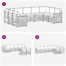Udendørs sofagruppe 7 pcs Hvid Og Lys Grå 304 x 128,5 x 73 cm