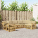 Udendørs sofagruppe 7 pcs Hvid og Beige 304 x 128,5 x 73 cm