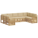Udendørs sofagruppe 7 pcs Hvid og Beige 304 x 128,5 x 73 cm