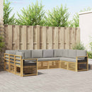Sektionalsofa sæt 9 pcs Hvid og lysegrå 304 x 187,5 x 73 cm
