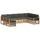 Sektionalsofa sæt 9 pcs Hvid og antracit 304 x 187,5 x 73 cm