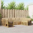Udendørs sofagruppe 9 pcs Hvid og Beige 304 x 187,5 x 73 cm