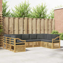 Sektionalsofa sæt 9 pcs Hvid og antracit 304 x 185,5 x 73 cm
