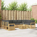 Udendørs sofagruppe 8 pcs Hvid og Antracitgrå 59 x 59 x 37 cm