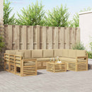 Udendørs sofagruppe 8 pcs Hvid og Beige 59 x 59 x 37 cm