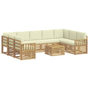 Udendørs sofagruppe 8 pcs Hvid og creme 59 x 59 x 37 cm