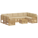 Udendørs sofagruppe 8 pcs Hvid og Beige 59 x 59 x 37 cm