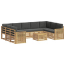 Udendørs sofagruppe 10 pcs Hvid og antracit 59 x 59 x 37 cm