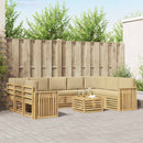 Udendørs sofagruppe 10 pcs Hvid og Beige 59 x 59 x 37 cm