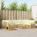 Udendørs sofagruppe 10 pcs Hvid og cremefarvet 59 x 59 x 37 cm