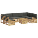 Udendørs sofagruppe 10 pcs Hvid og antracit 59 x 59 x 37 cm