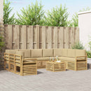 Udendørs sofagruppe 10 pcs Hvid og Beige 59 x 59 x 37 cm