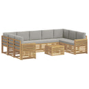 Udendørs sofagruppe 10 pcs Hvid og lysegrå 59 x 59 x 37 cm