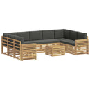 Udendørs sofagruppe 10 pcs Hvid og antracit 59 x 59 x 37 cm
