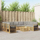 Sofasæt 10 pcs Hvid og lysegrå 59 x 59 x 37 cm Polyester